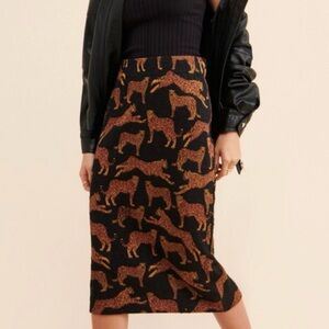 Corey Lynn Calter Tiger Print Midi Skirt Petite S/M